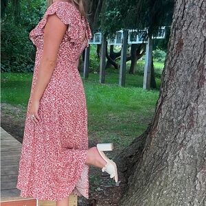 Red Floral Maxi Dress